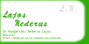 lajos mederus business card